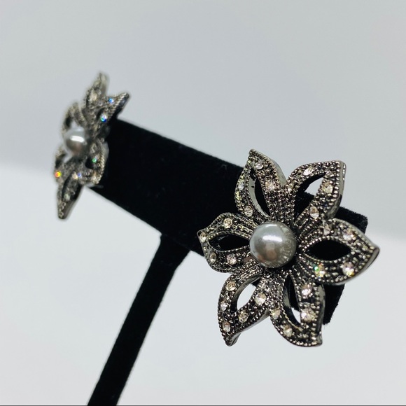 Floral Earrings pearl - Picture 2 of 7